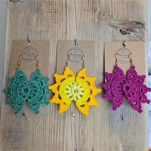 Crochet earrings elegant earrings woven hoops accessories and jewelry handmade